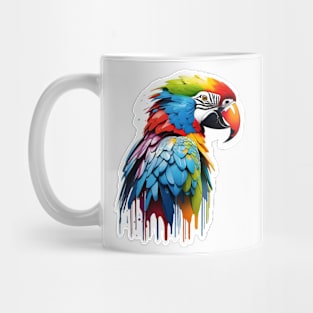 Parrot Head Dripping Rainbow Graffiti Mug